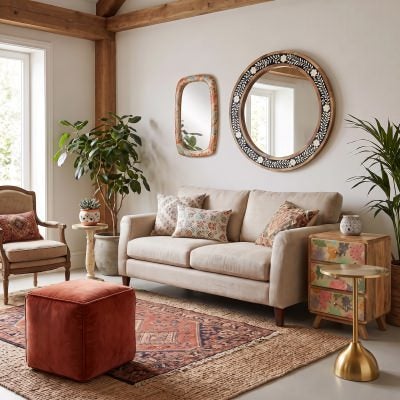 Brasso Metal Round Side Table