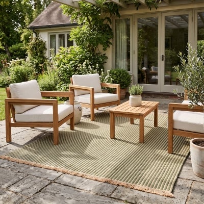 Seasons Ribbed Indoor / Outdoor Rug, 365x457cm, Green