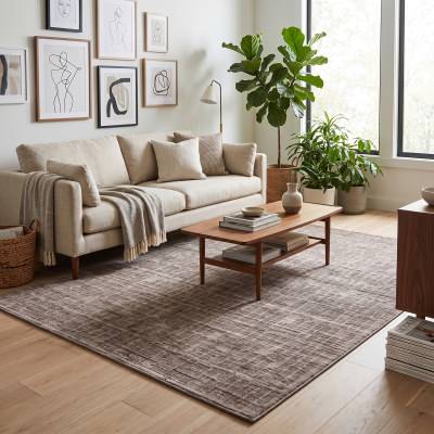 Habita Hand Knotted Wool Rug, 360x455cm, Brown