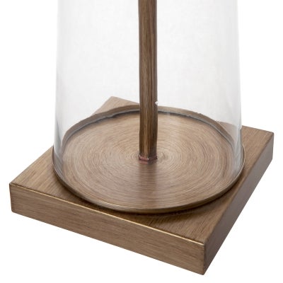 Aspen Glass Base Table Lamp, White Shade