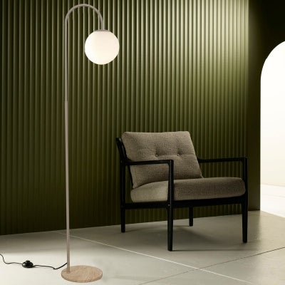 Mintu Travertine & Glass Floor Lamp