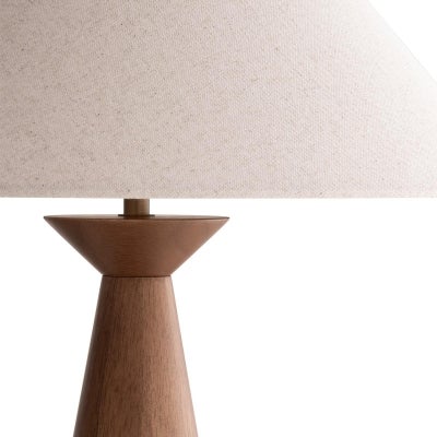 Emba Timber Base Table Lamp, Walnut