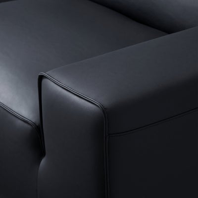 Xanderleigh Leather Modular Sofa, 3 Seater with RHF Chaise, Black