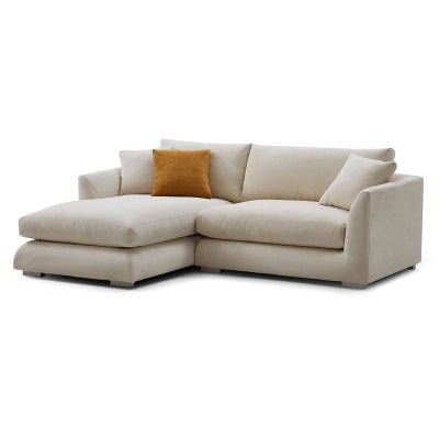 Effton Fabric Modular Corner Sofa, 3 Seater with LHF Chaise, Beige