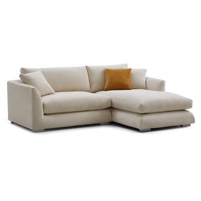 Effton Fabric Modular Corner Sofa, 3 Seater with RHF Chaise, Beige