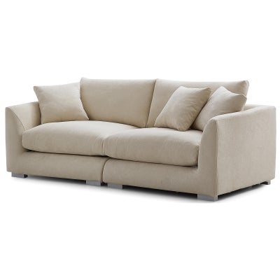 Effton Fabric Modular Sofa, 2 Seater, Beige