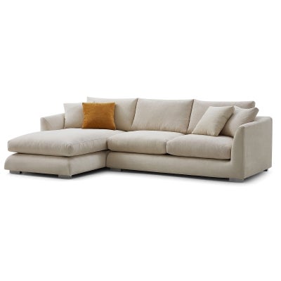 Effton Fabric Modular Corner Sofa, 4 Seater with LHF Chaise, Beige