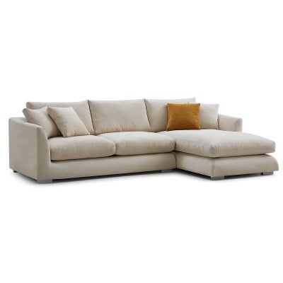 Effton Fabric Modular Corner Sofa, 4 Seater with RHF Chaise, Beige