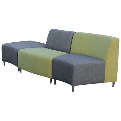 Lindo Fabric Ottoman, Grey