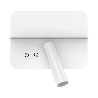 Lucknow II Dimmable LED Adjustable Wall / Reading Light with USB Charger, 3000K, White