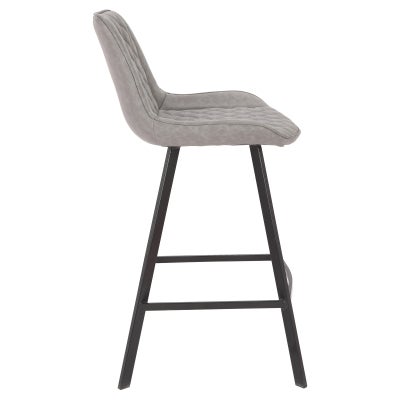 Bordeaux Faux Leather Counter Stool, Grey