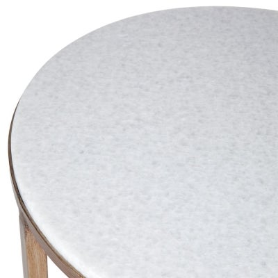 Chloe Iron Round Side Table, Crystallised Stone Top, Terrazzo / Antique Gold