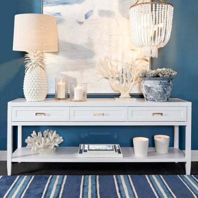 Soloman Console Table, 200cm, Satin White