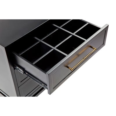 Pearl 3 Drawer Bedside Table, Black