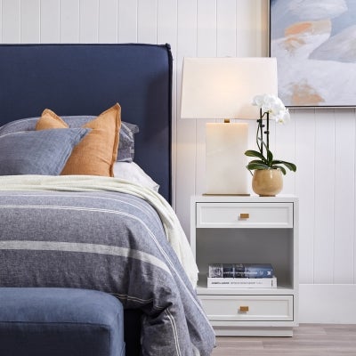 Logan Bedside Table, Small, White