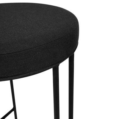 Blackley Fabric & Iron Counter Stool, Black / Black