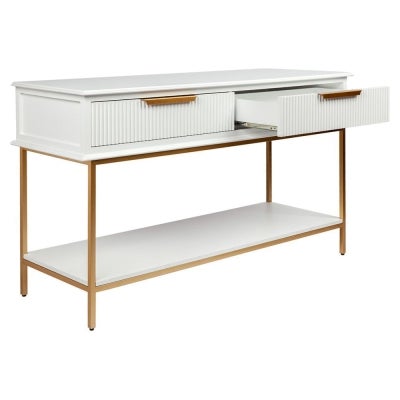 Aimee Console Table, 140cm, White / Gold