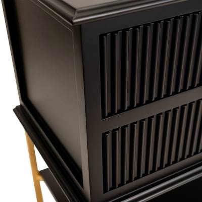 Aimee Bedside Table, Large, Black / Gold