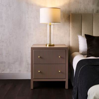 Ariana Bedside Table, Large, Taupe