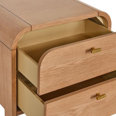 Chisholm Oak Timber Bedside Table, Oak