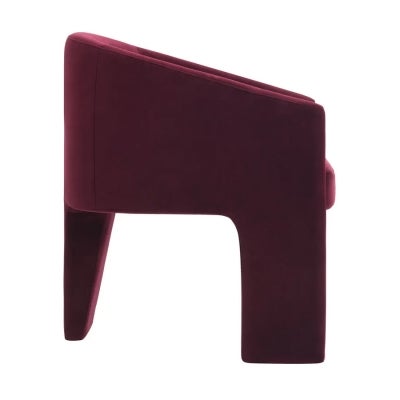Kylie Velvet Fabric Dining Tub Chair, Wine
