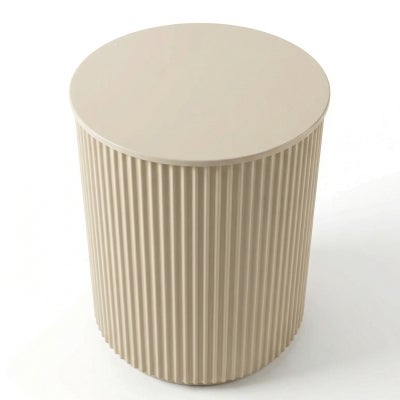 Nomad Round Side Table, Cream