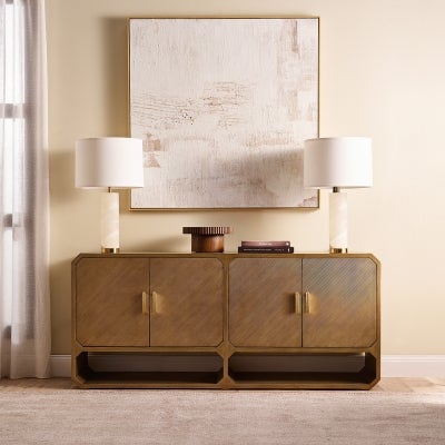 Anderson Wooden 4 Door Buffet Table, 180cm, Antique Gold