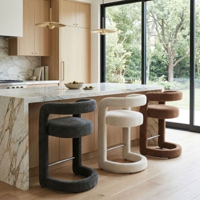 Avis Fabric Counter Stool, Copper