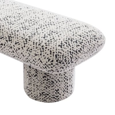 Eleanor Jacquard Fabric Ottoman Bench, Charcoal 