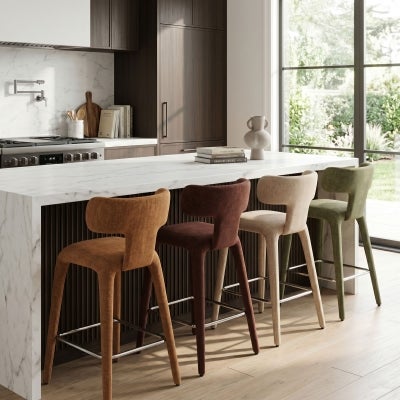 Tari Fabric Counter Stool, Olive