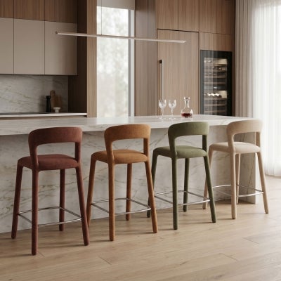 Fiore Fabric Counter Stool, Olive
