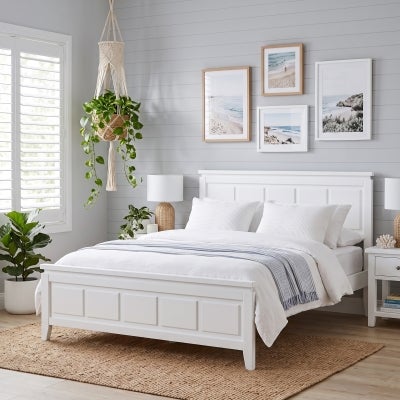 Nova Wooden Bed, Double, White