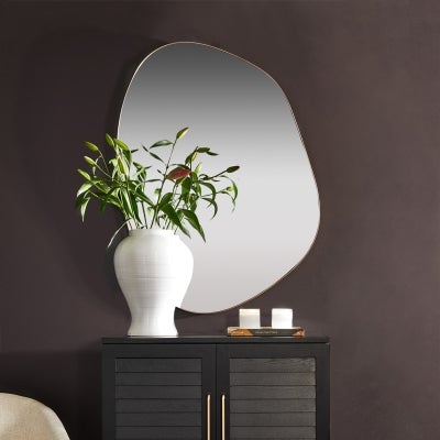 Pollock Metal Frame Wall Mirror, Small, Antique Gold