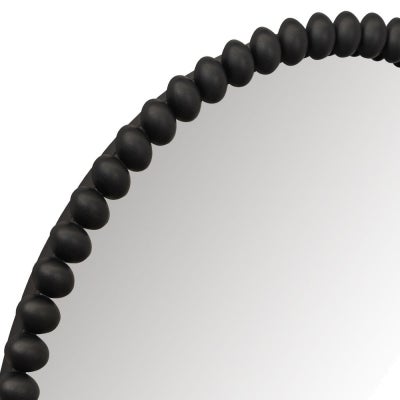 Esme Iron Frame Round Wall Mirror, 105cm, Black