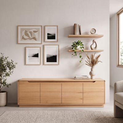 Jade Messmate Timber 4 Door TV Unit, 180cm
