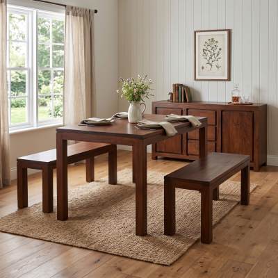 Amsterdam Solid Mahogany Timber 2 Door 3 Drawer  150cm Buffet Table - Mahogany