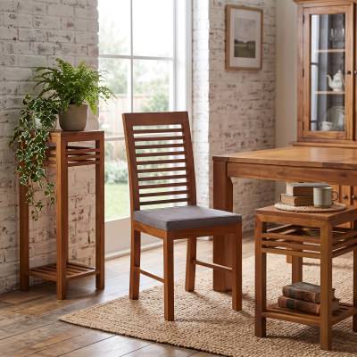 Holland Mahogany Timber Dining Chair with Cushion, Light Pecan