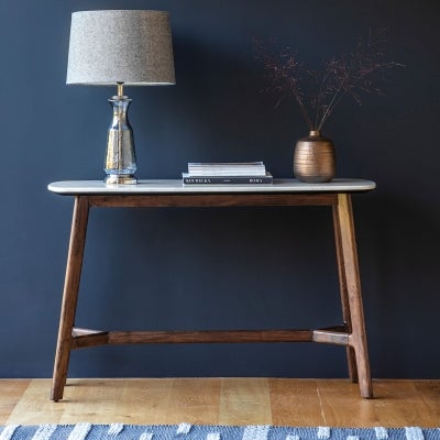 Castilla Marble & Wood Console Table, 120cm