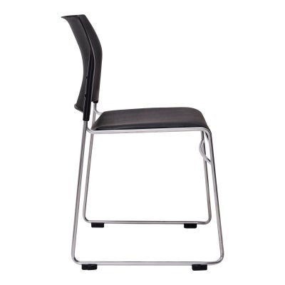 Buro Maxim Vinyl & Metal Sled Client Chair, Black / Silver