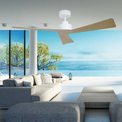 Bronte DC Ceiling Fan, 132cm/52'', White / Oak