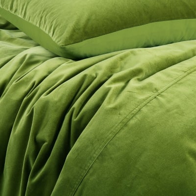 Vintage Design Homeware Cotton Velvet Quilt Cover Set, King, Mossy Road