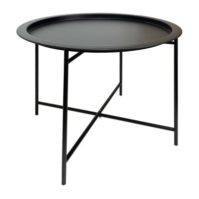 Lochview Iron Round Tray Top Side Table