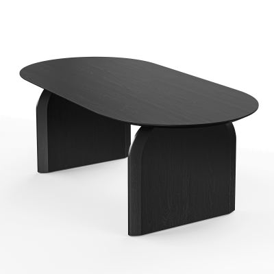 Arco Wooden Oval Dining Table, 200cm, Black