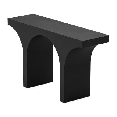 Arcus Concrete Coated Console Table, 140cm, Matte Black