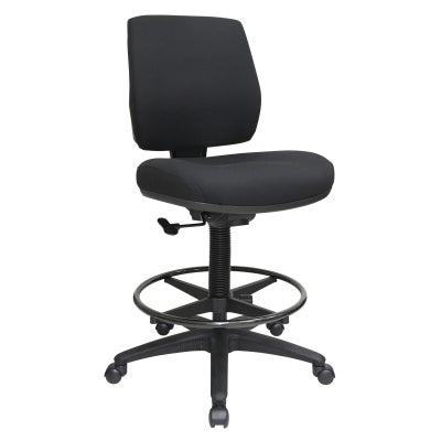 Buro Roma Fabric Drafting Chair, Black