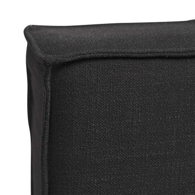 Vault Blended Linen Fabric Bed Headboard, Queen, Charcoal