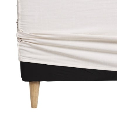 Vault Blended Linen Fabric Bed Headboard, Queen, Ivory