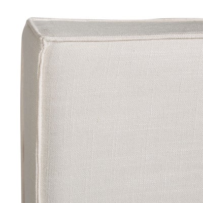 Vault Blended Linen Fabric Bed Headboard, King, Ivory