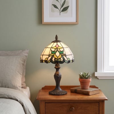 Zara Tiffany Style Stained Glass Table Lamp, Extra Small