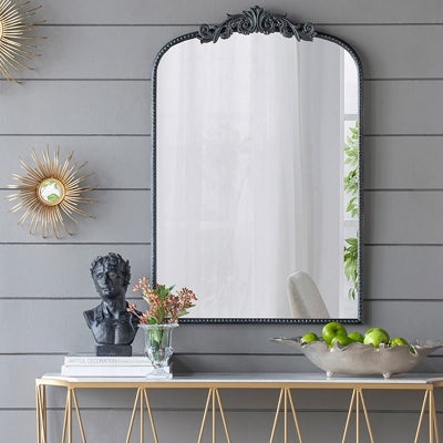 Jinx Metal Frame Wall Mirror, 92cm, Gunmetal